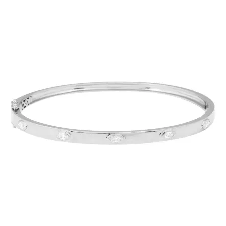 Bezel Set Segment Marquise Diamond Bangle