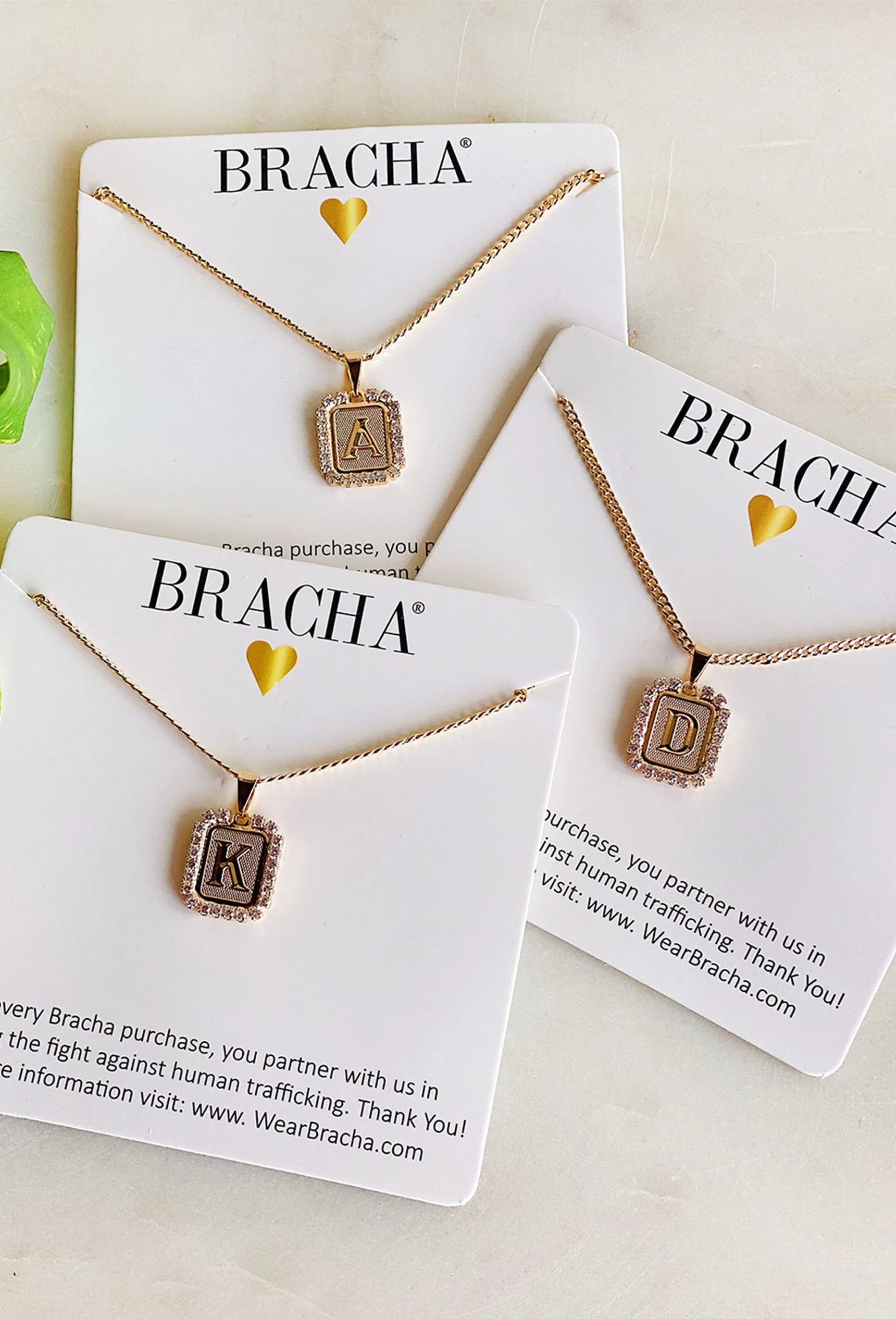 Bracha Royal Initial Card Necklace