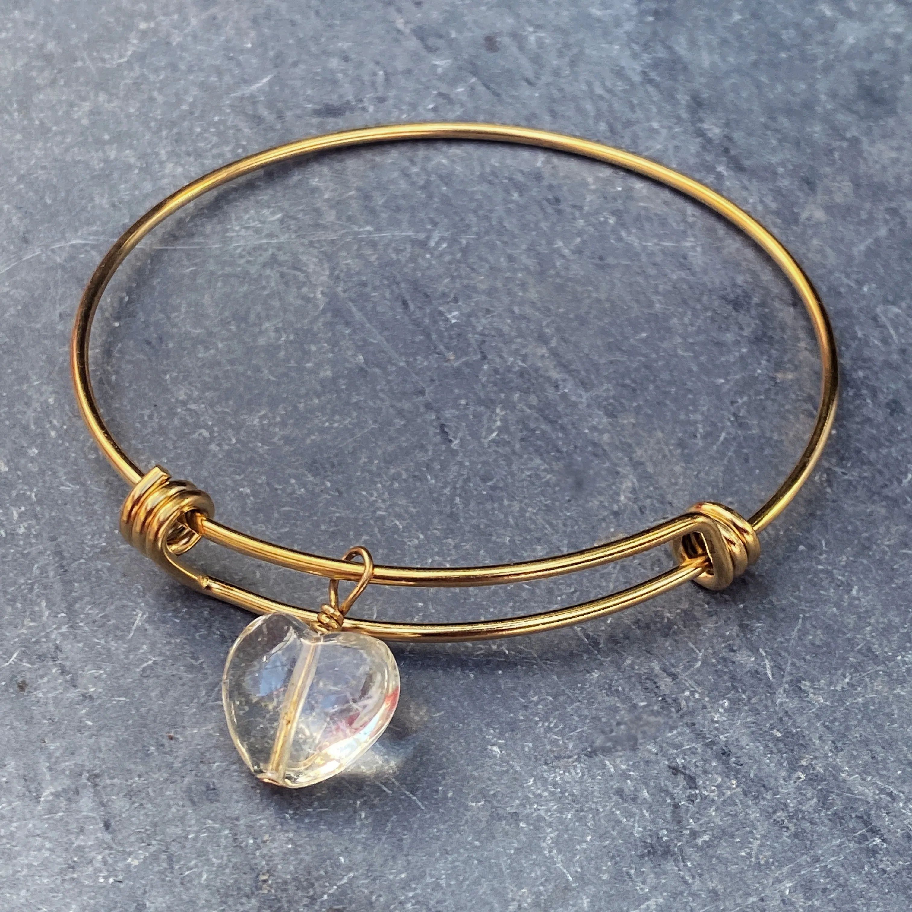 Brass and Citrine gemstone Bangle Cuff Bracelets