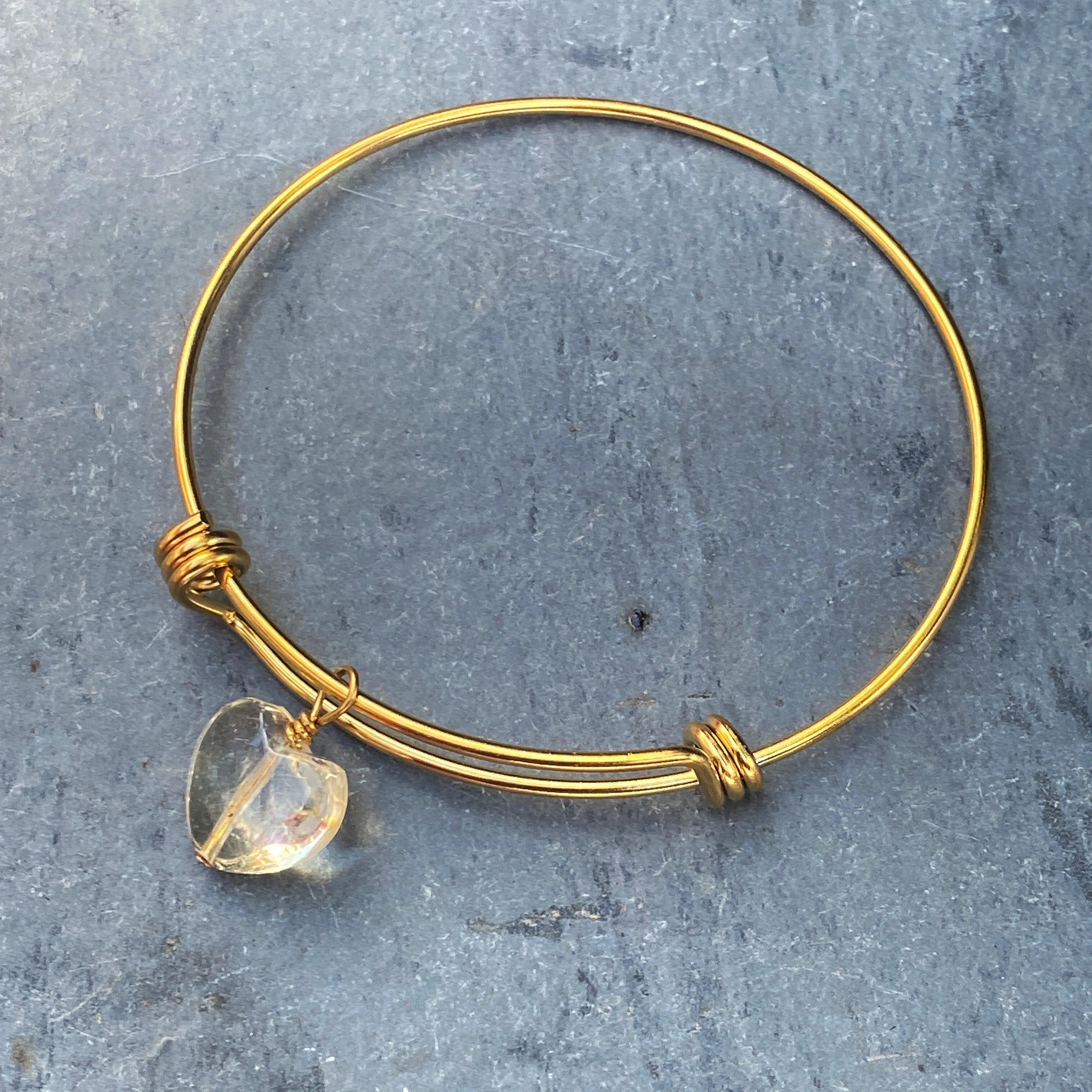 Brass and Citrine gemstone Bangle Cuff Bracelets