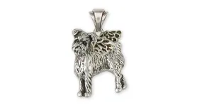 Brussels Griffon Angel Pendant Handmade Sterling Silver Dog Jewelry GR38-AP