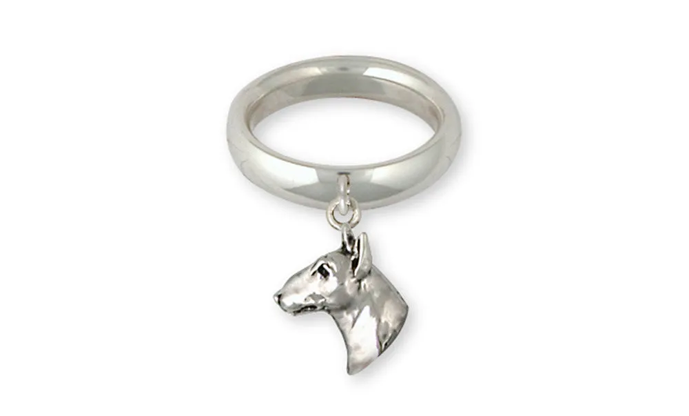 Bull Terrier Ring Handmade Sterling Silver Dog Jewelry BU12-CR