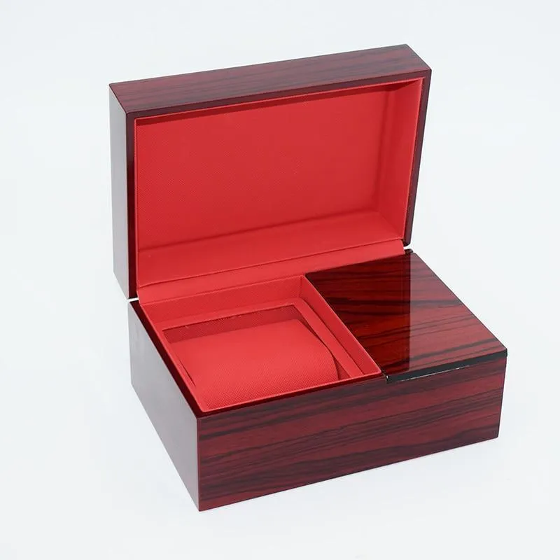 Burgundy Brown Glossy Wood Watch and Jewelry Storage Box