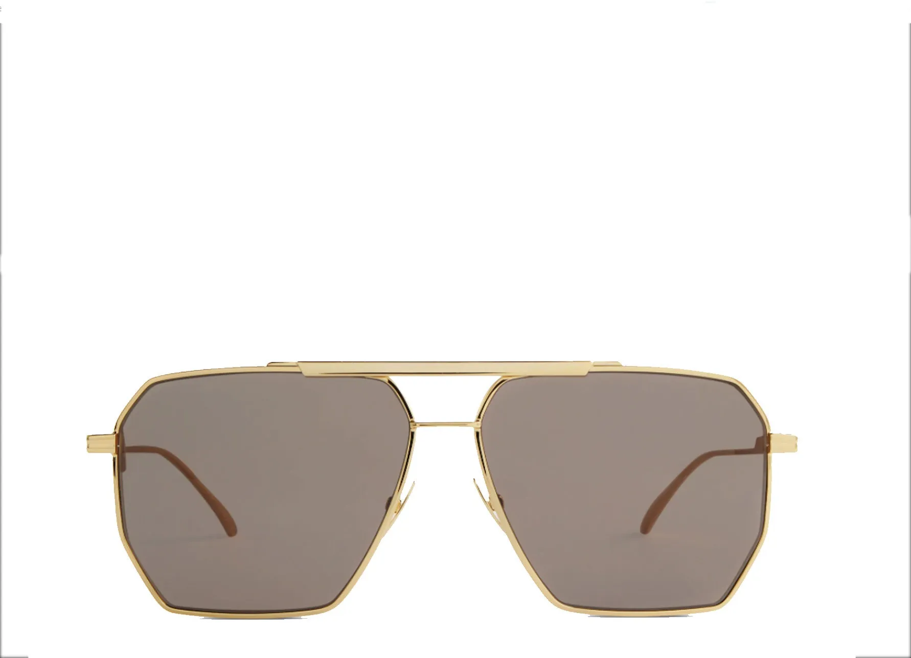 BV 1012S Aviator Sunglasses, Gold/Brown