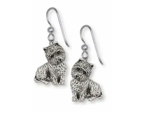 Cairn Terrier Earrings Jewelry Sterling Silver Handmade Dog Earrings CNWT7-E