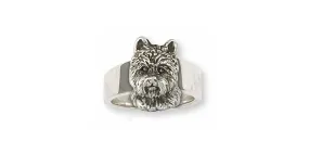 Cairn Terrier Ring Jewelry Sterling Silver Handmade Dog Ring CNWT29-R