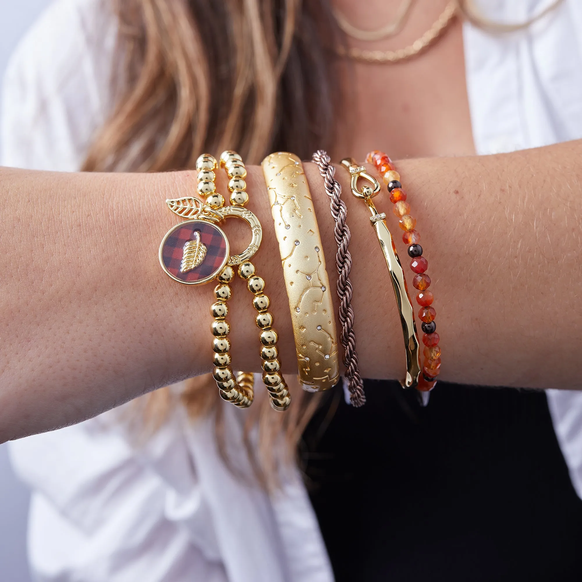 Carnelian Beaded Bangle