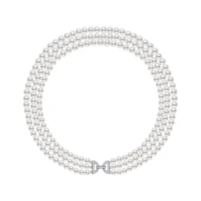 Choker Length 3-Layer Freshwater Pearl Necklace WN00499