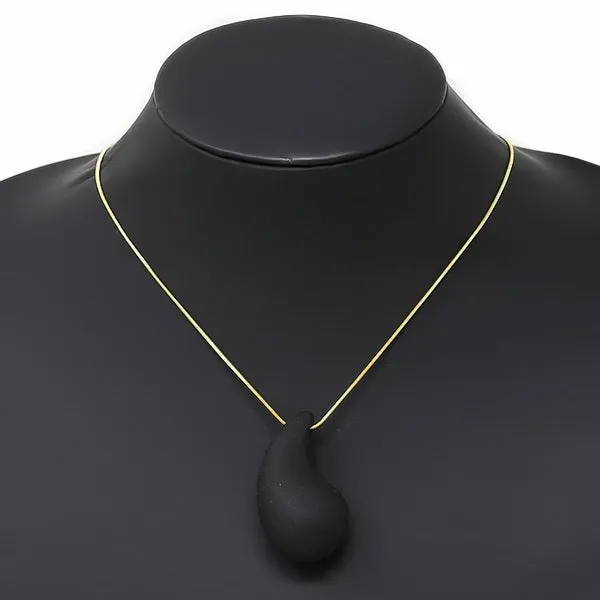 Chunky Matte Teardrop Pendant Short Chain Necklace