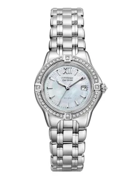 Citizen Ladies Signature Quattro Diamond Dress Watch - Stainless - MOP - Date