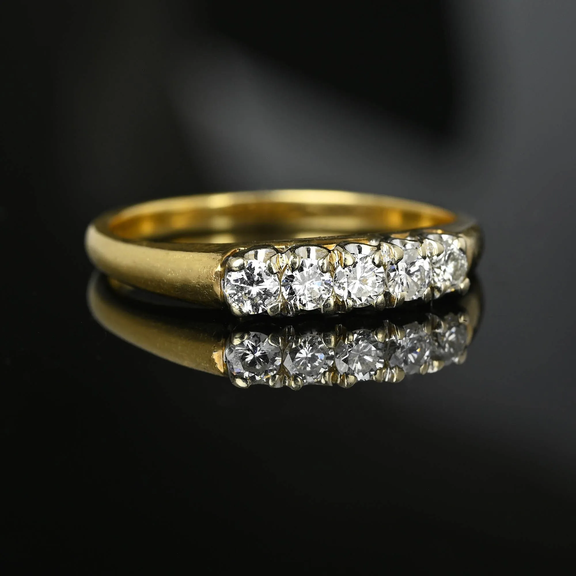 Classic Five Stone Diamond Ring Band in 14K Gold