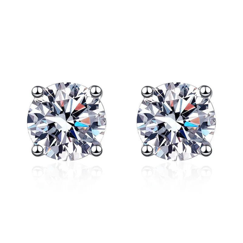 Classic Four Claw Moissanite Stud Earrings