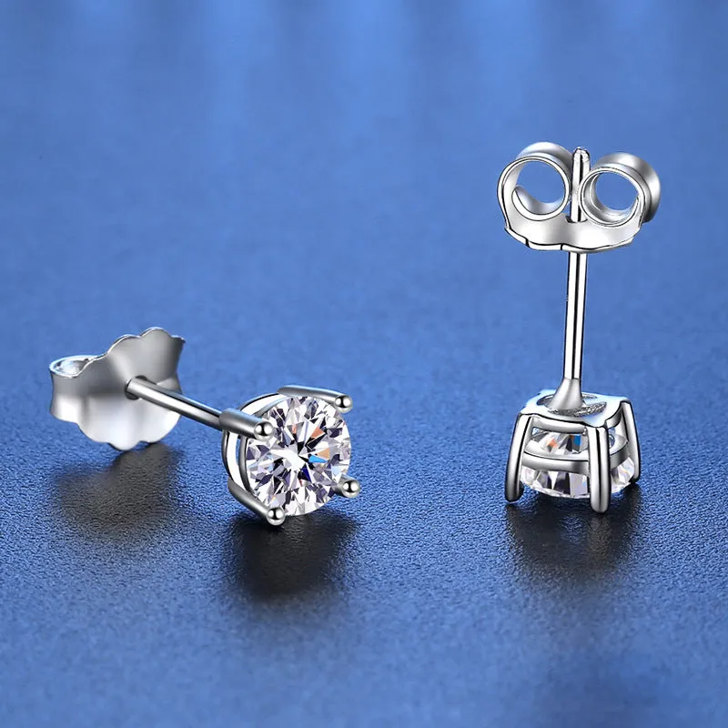 Classic Four Claw Moissanite Stud Earrings