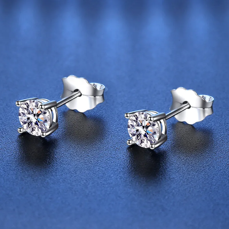 Classic Four Claw Moissanite Stud Earrings