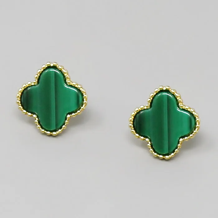 Clover Shape Stud Earrings