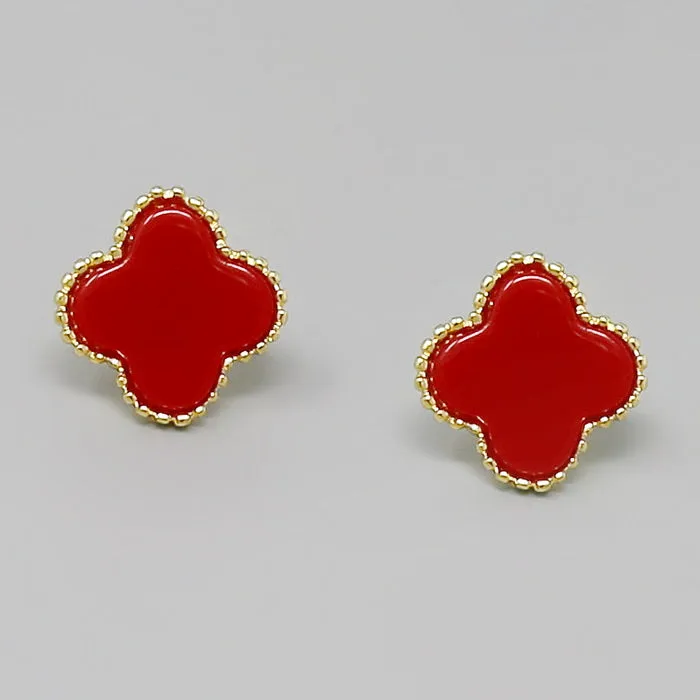 Clover Shape Stud Earrings