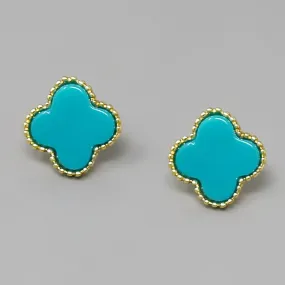 Clover Shape Stud Earrings