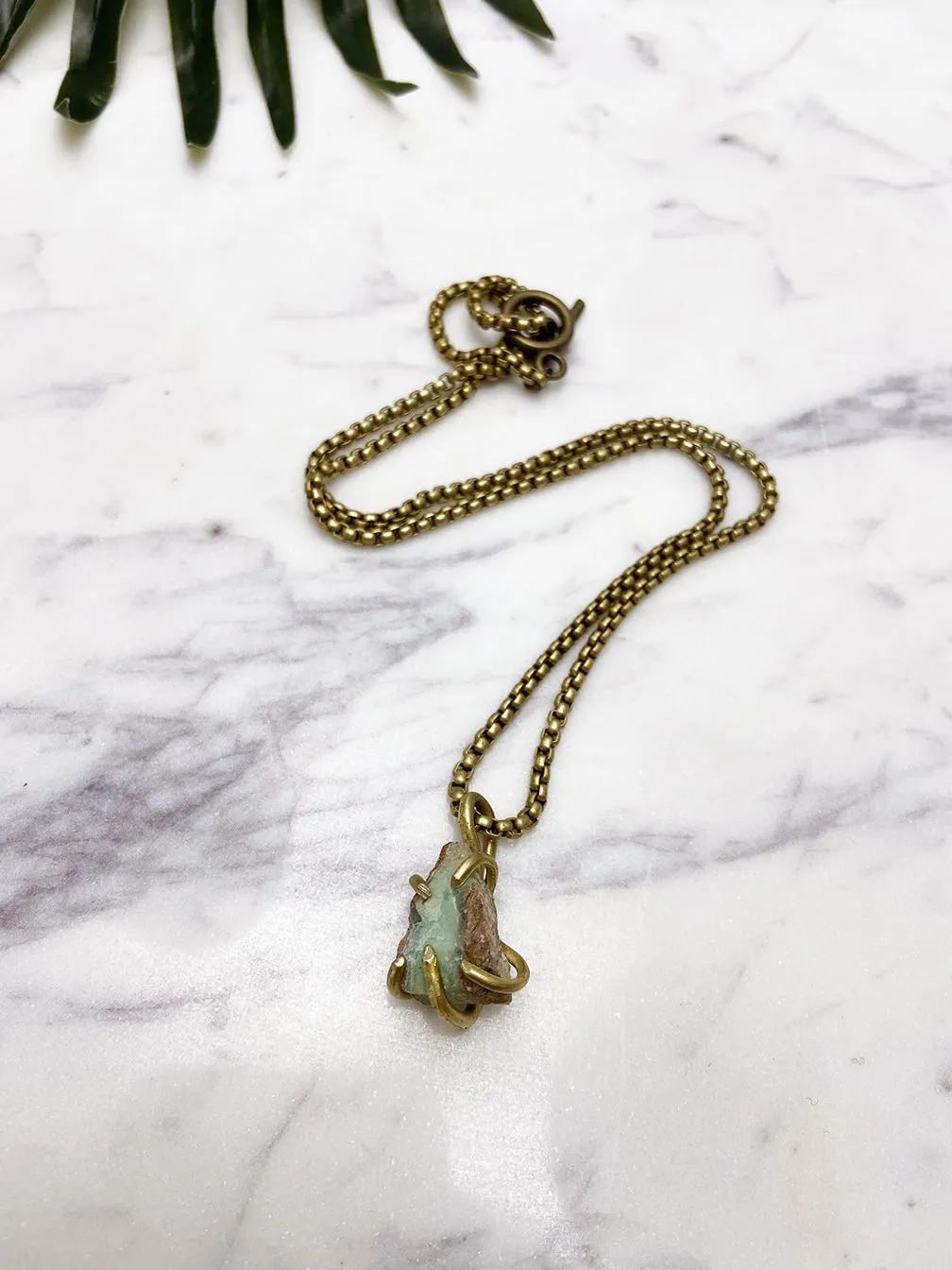 crush chunky pendant - chrysoprase