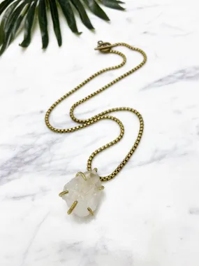 crush chunky pendant - crystal quartz II