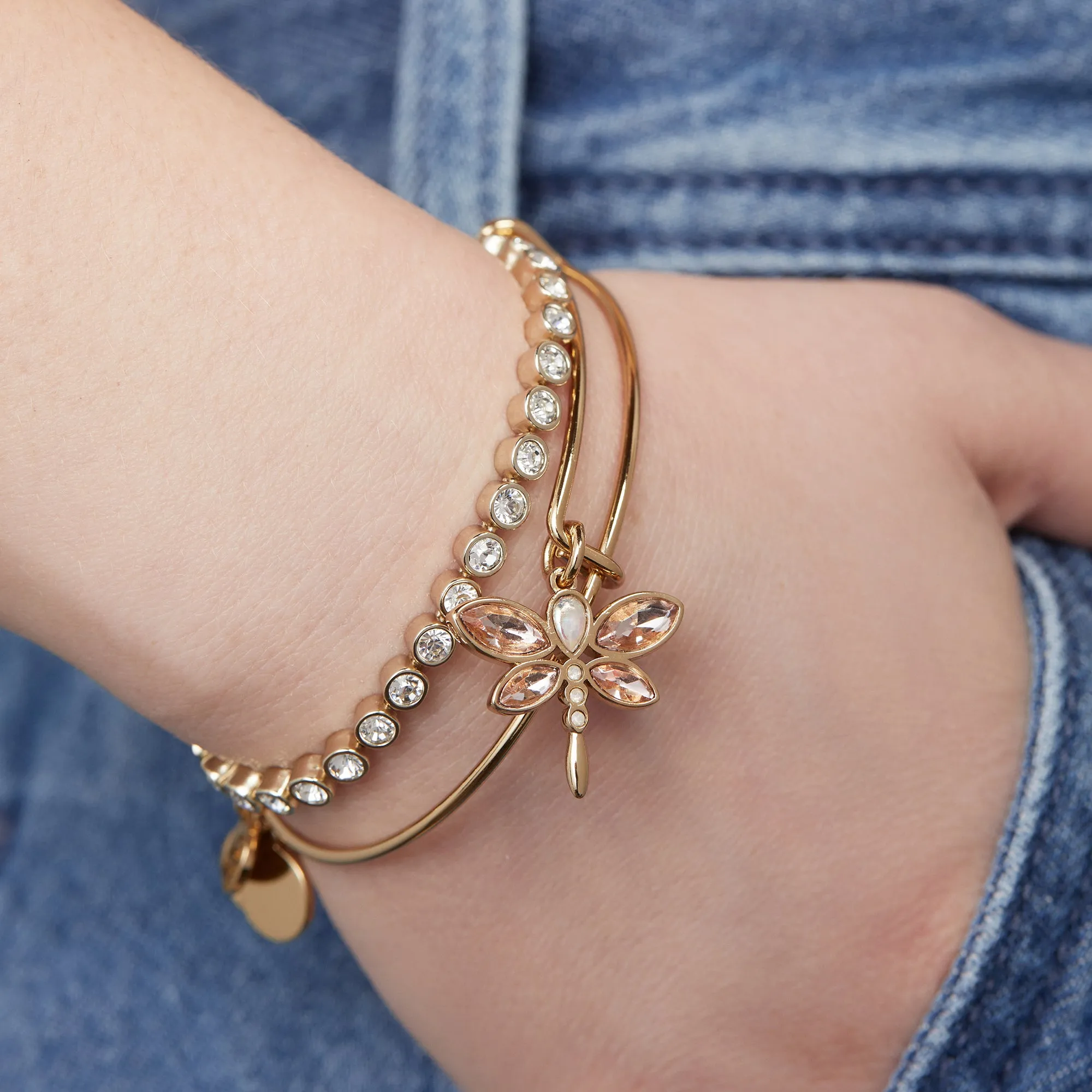 Crystal Dragonfly Bangle