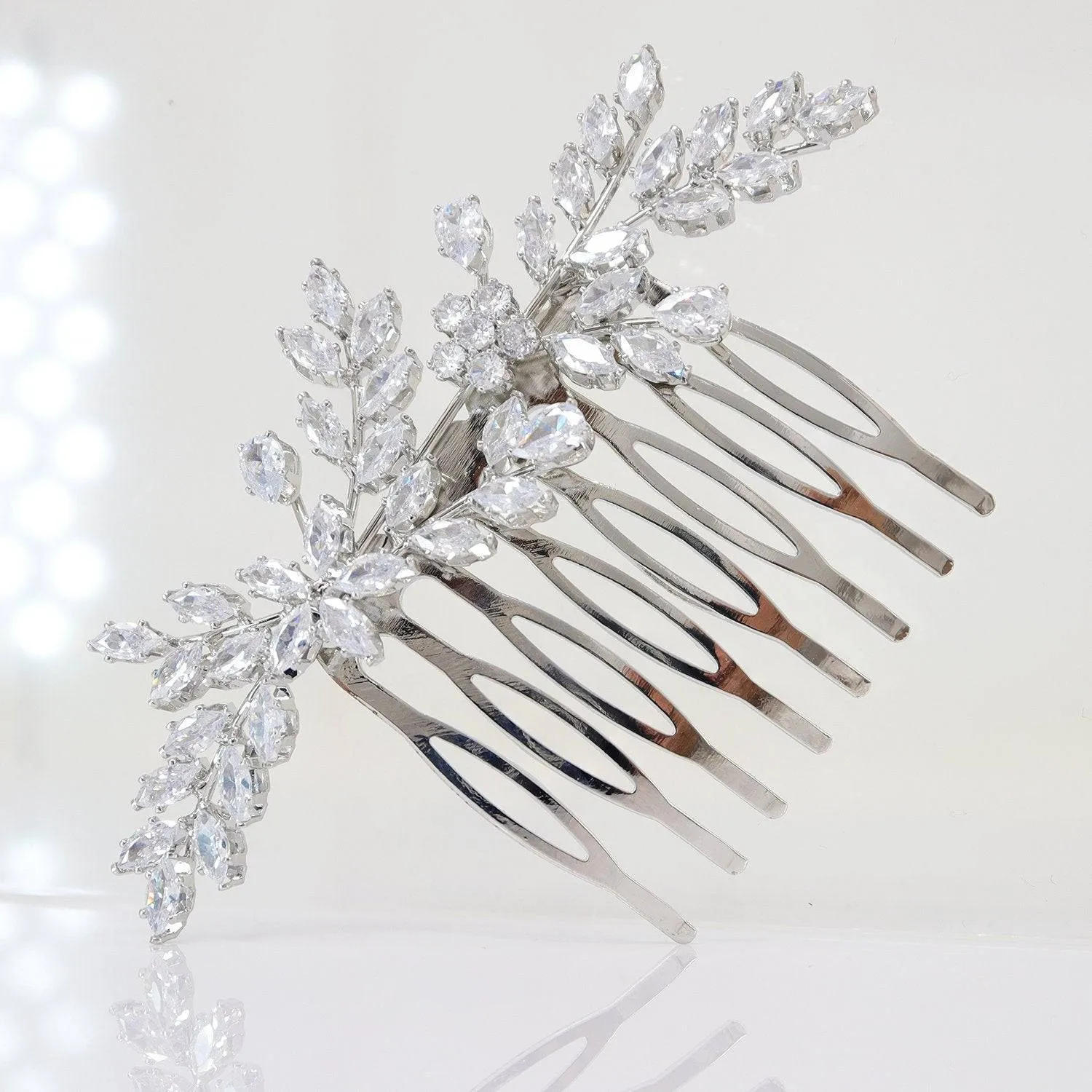 Cubic Zirconia, Diamond Vine Leaves Bridal Hair Comb, Bridal Hair Piece, Bridal Hair Accessories, Wedding Hair Accessory, Bridal Hair Comb.