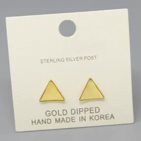 Curved Triangle Metal Stud Earrings