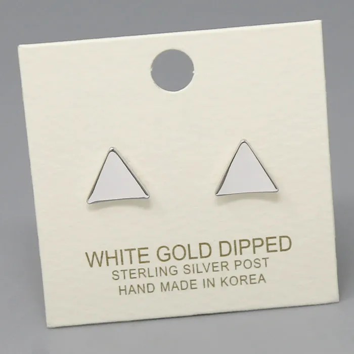 Curved Triangle Metal Stud Earrings