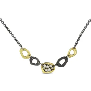 Dew Pond Linked Necklace with Diamonds