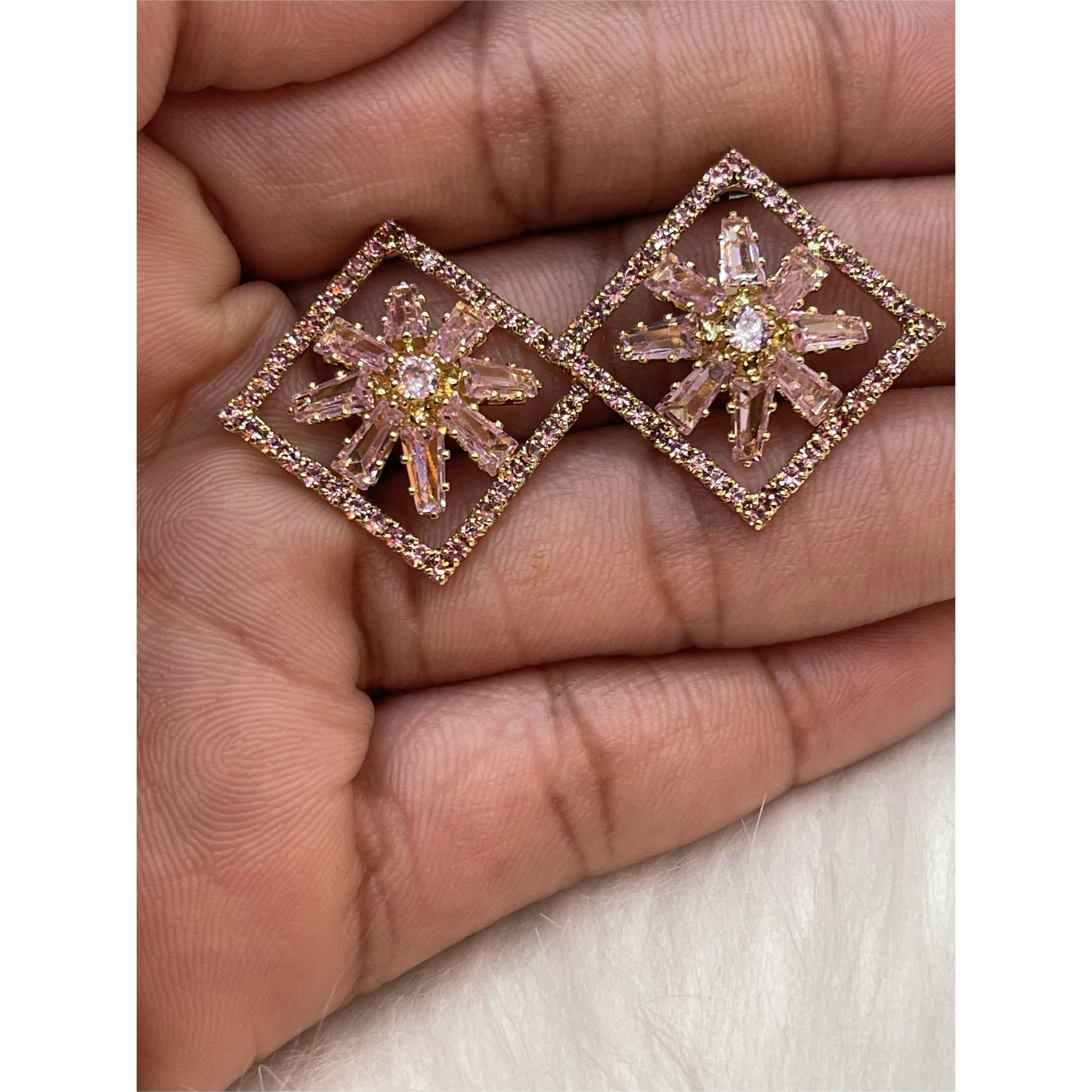 Diamond flower Earrings