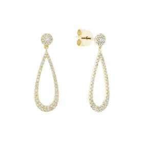 Diamond Tear Drop Statement Earrings