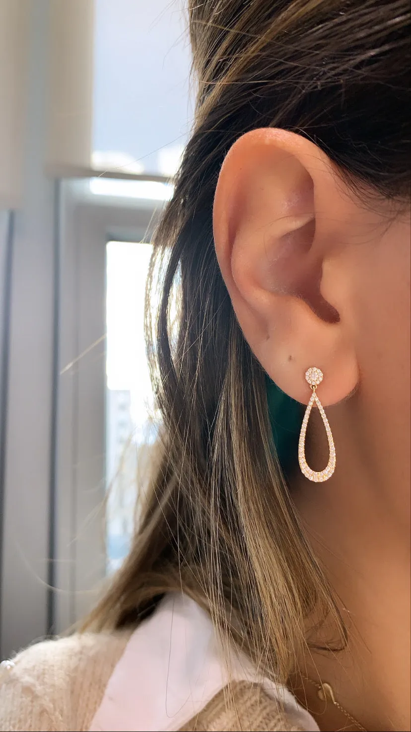 Diamond Tear Drop Statement Earrings