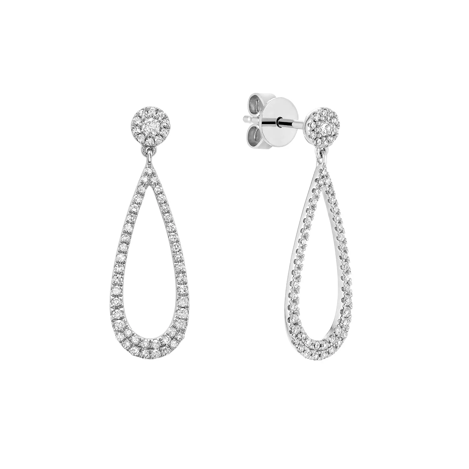 Diamond Tear Drop Statement Earrings