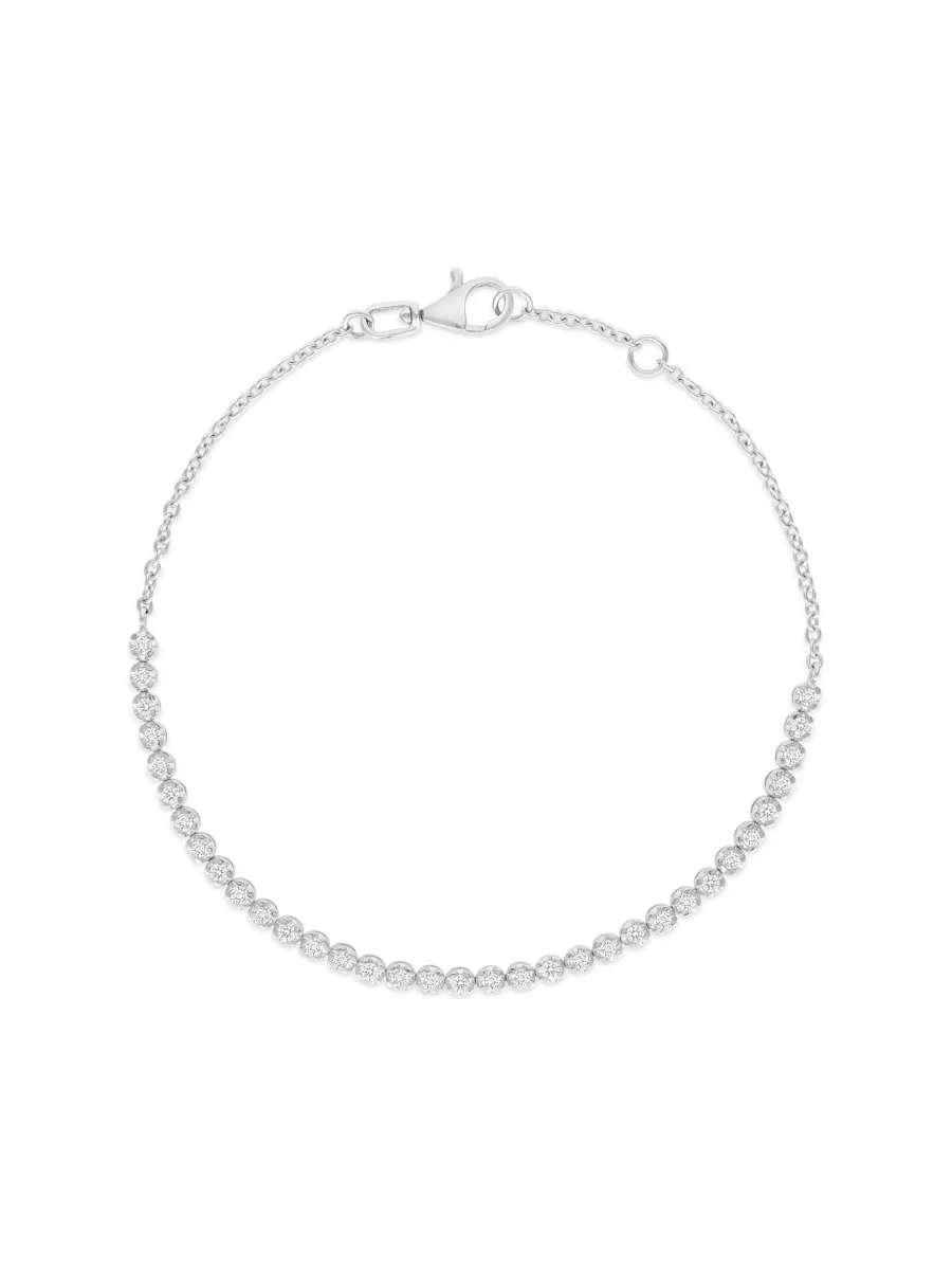 Diamond Tennis Chain Bracelet 14K