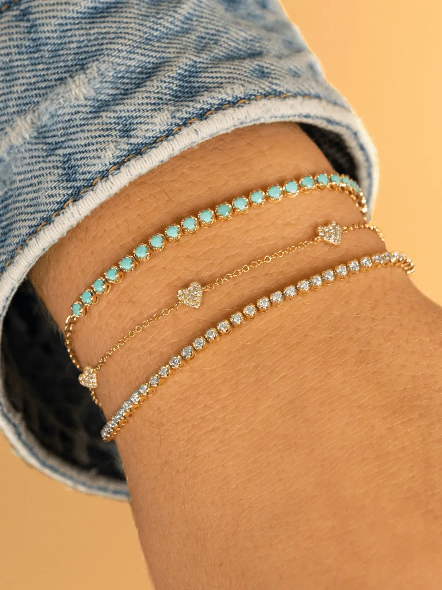 Diamond Tennis Chain Bracelet 14K