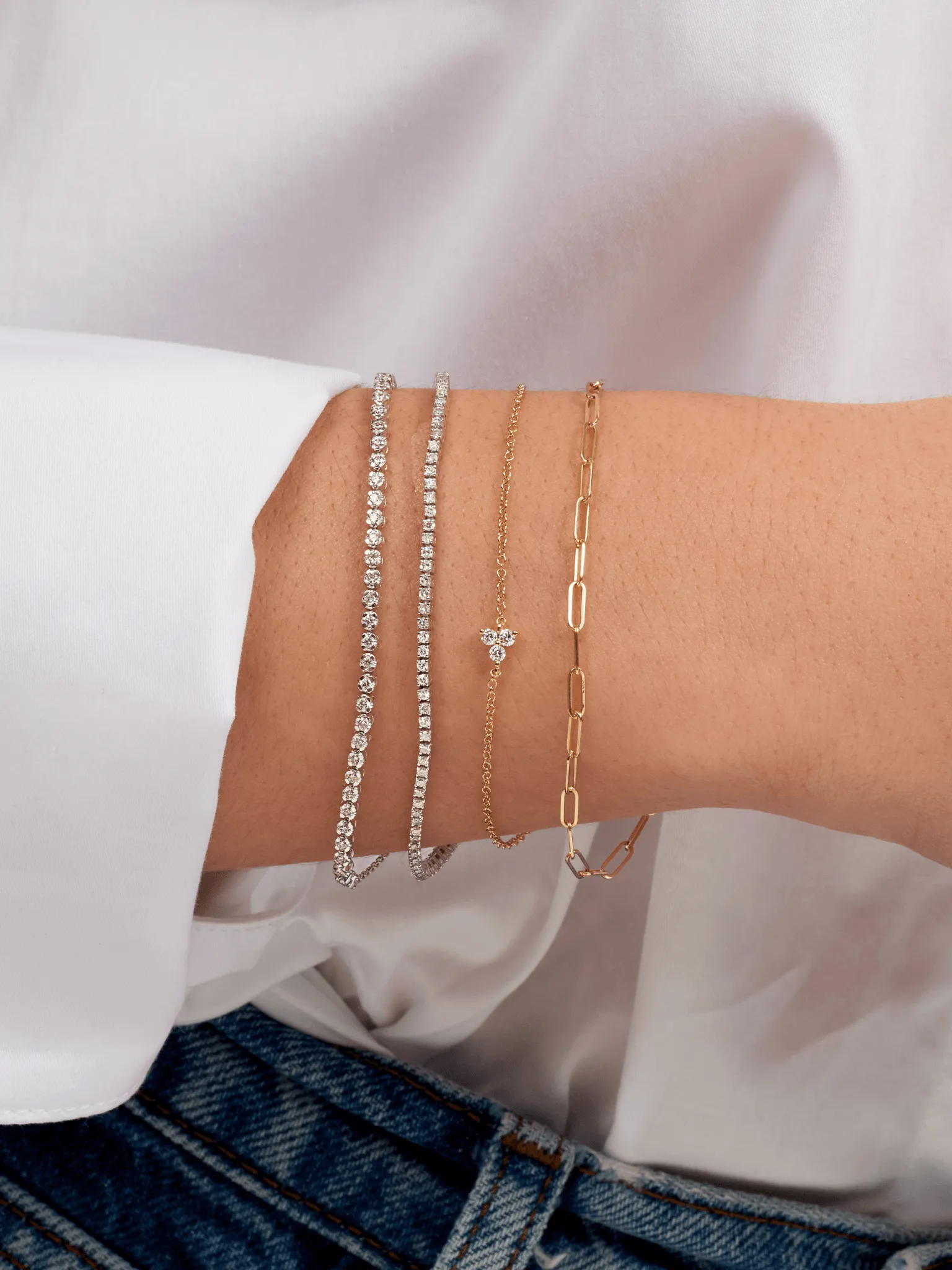 Diamond Tennis Chain Bracelet 14K