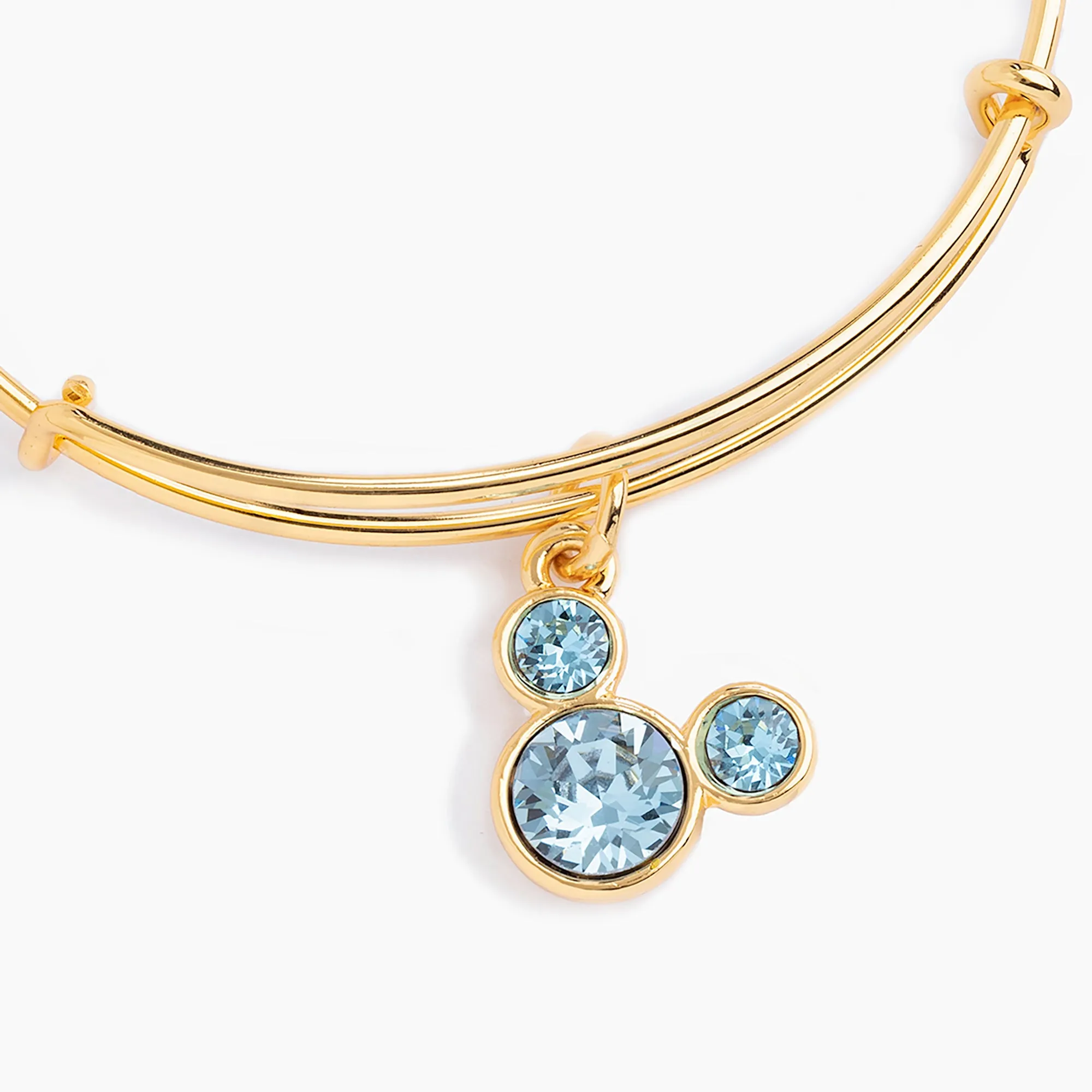 Disney Mickey Mouse Charm Bangle, Aquamarine Crystal