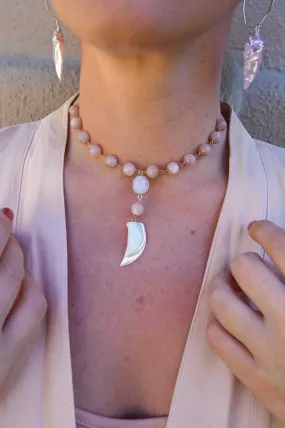 Divine Feminine Peach Moonstone Choker