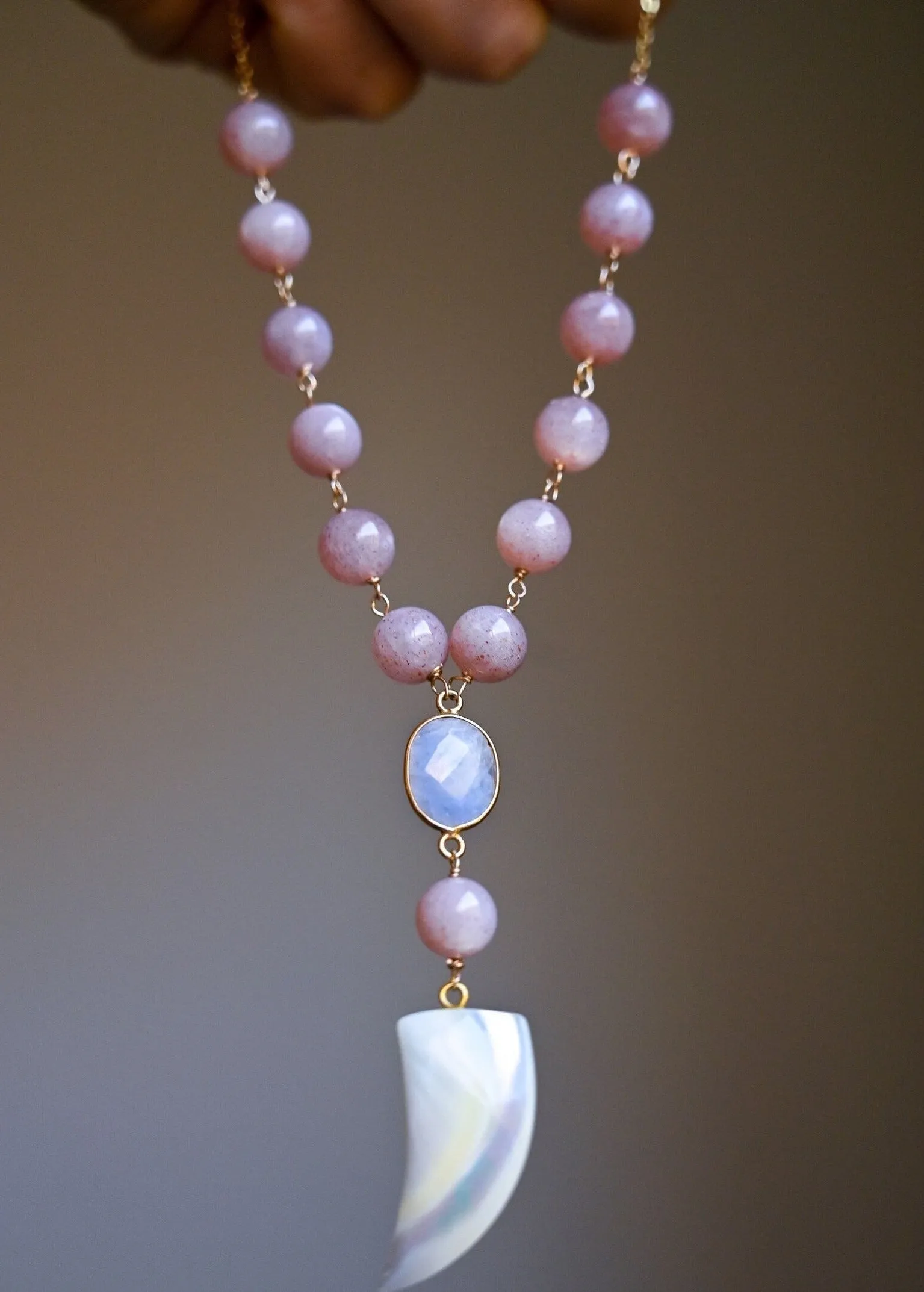 Divine Feminine Peach Moonstone Choker