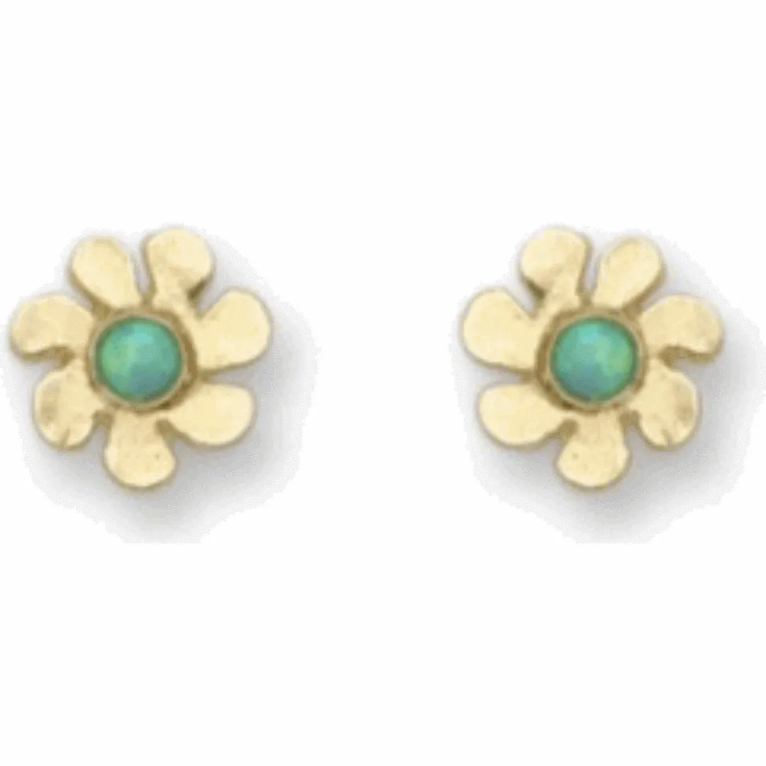 Earrings Stud Flowers with Opal.