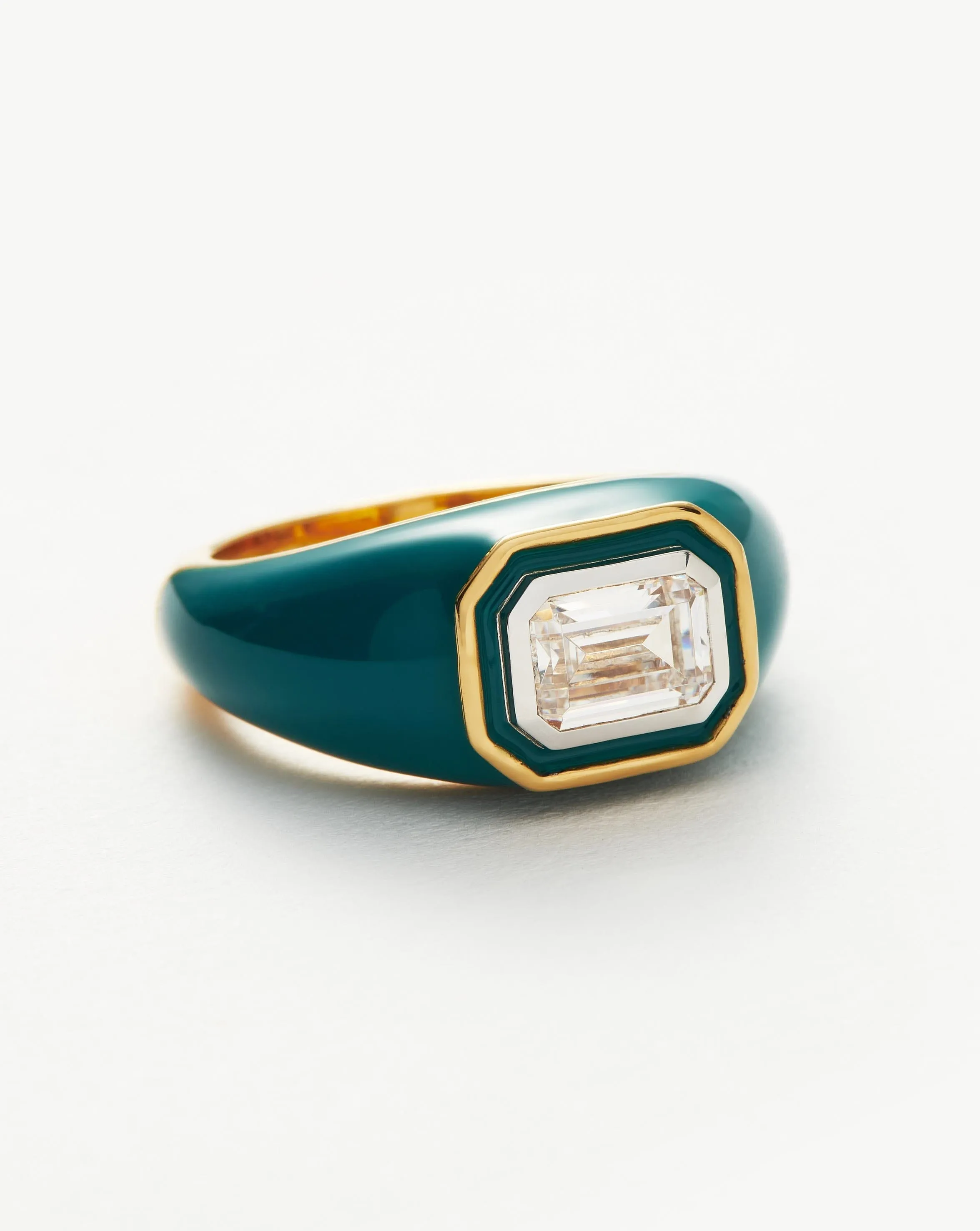 Enamel & Stone Dome Statement Ring