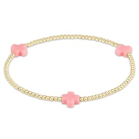 ENewton 3mm Pink Cross Gold Signature Bracelet