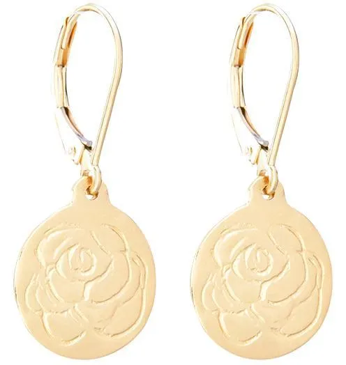 Etched Rose Dangle Earrings