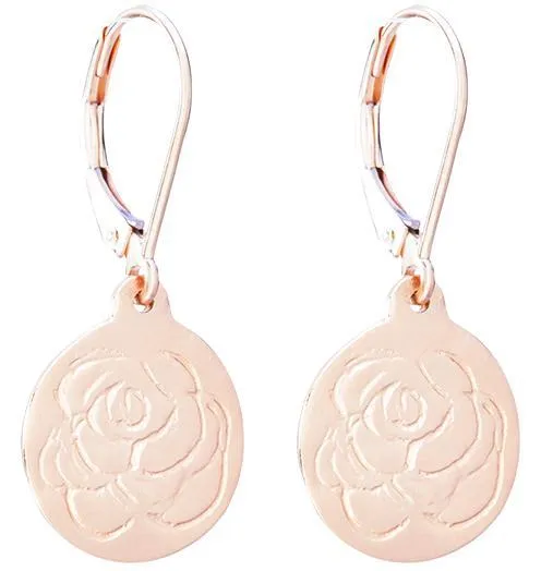 Etched Rose Dangle Earrings