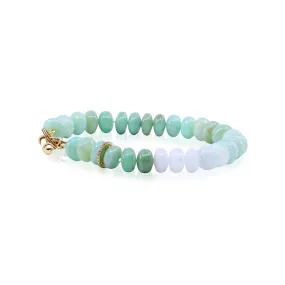 EXCLUSIVELY BY NINA 8-INCH GRADUATED GREEN PERUVIAN OPAL BRACELET