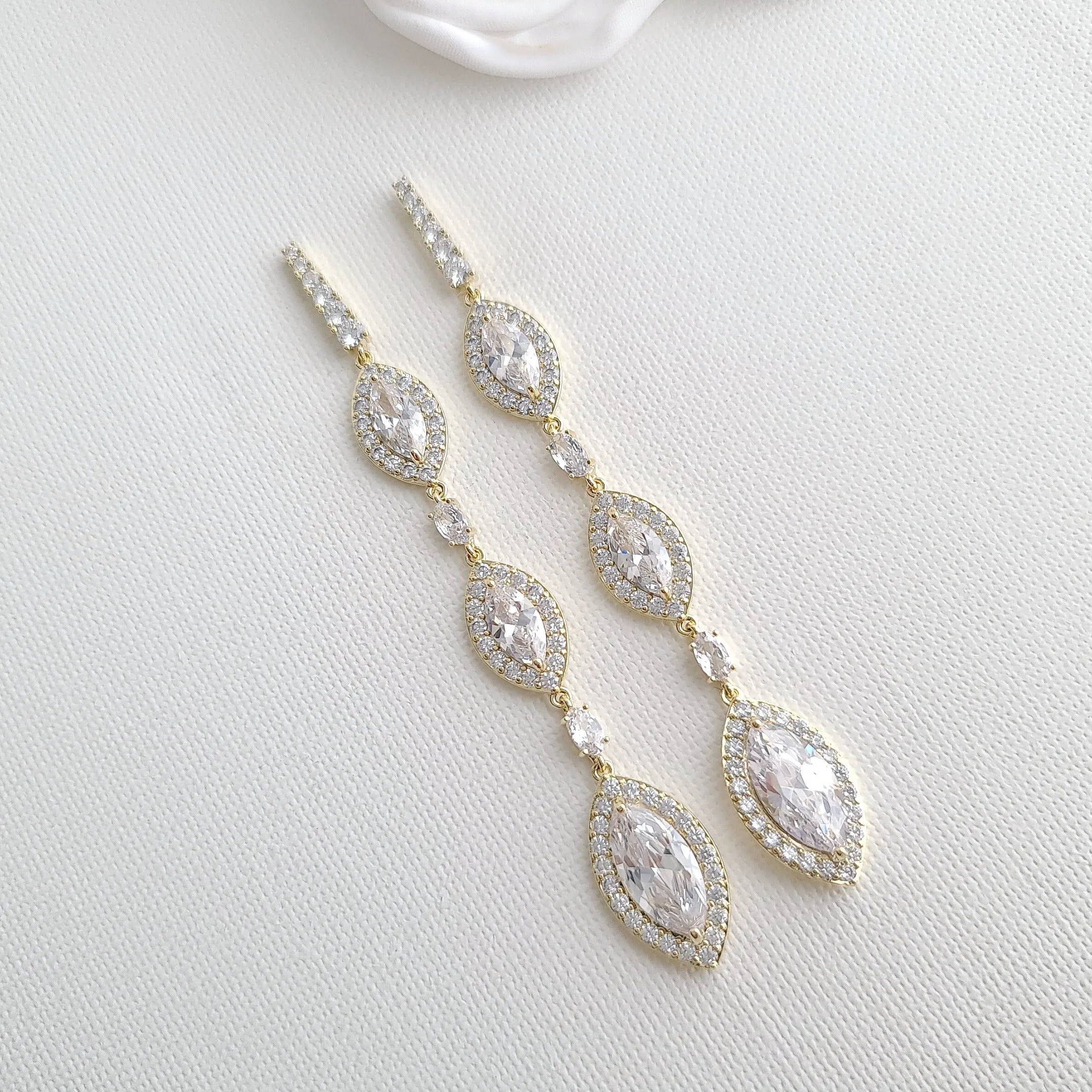 Extra Long Earrings for Wedding and Prom- Harriet