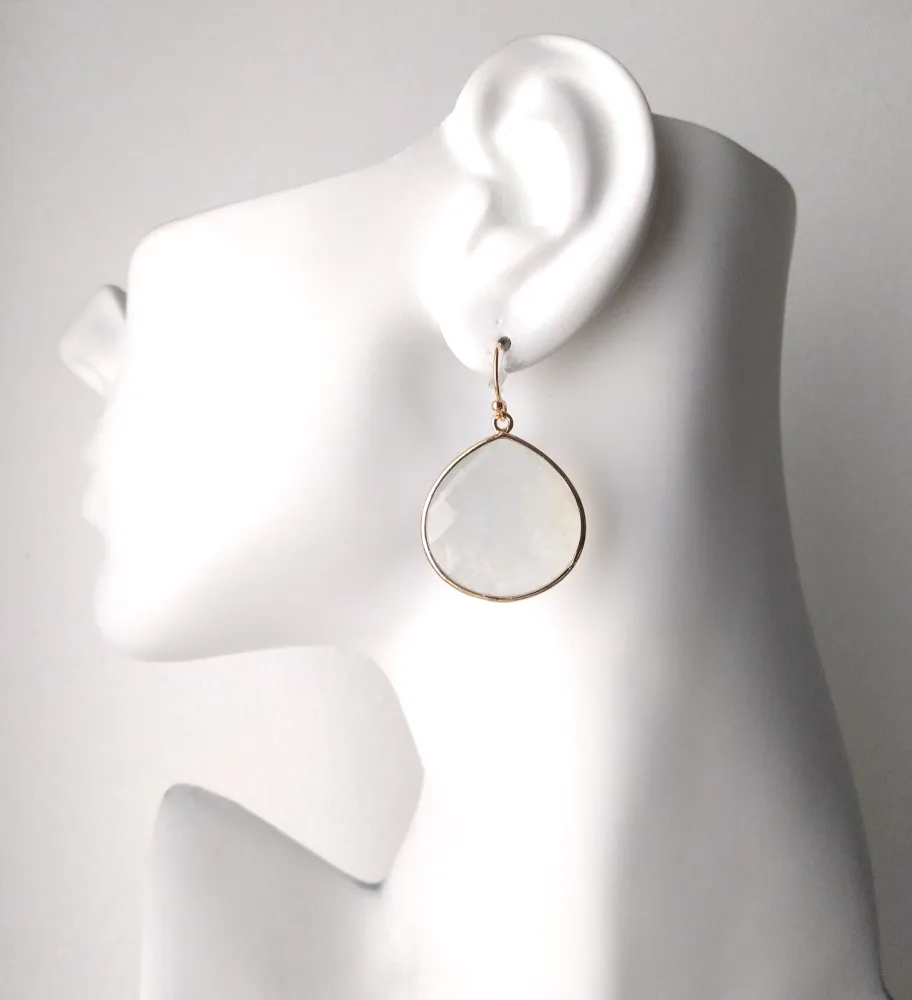 Fat Pear Single Drop Hook Earrings