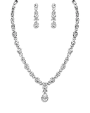 Floral CZ Wedding Necklace Set