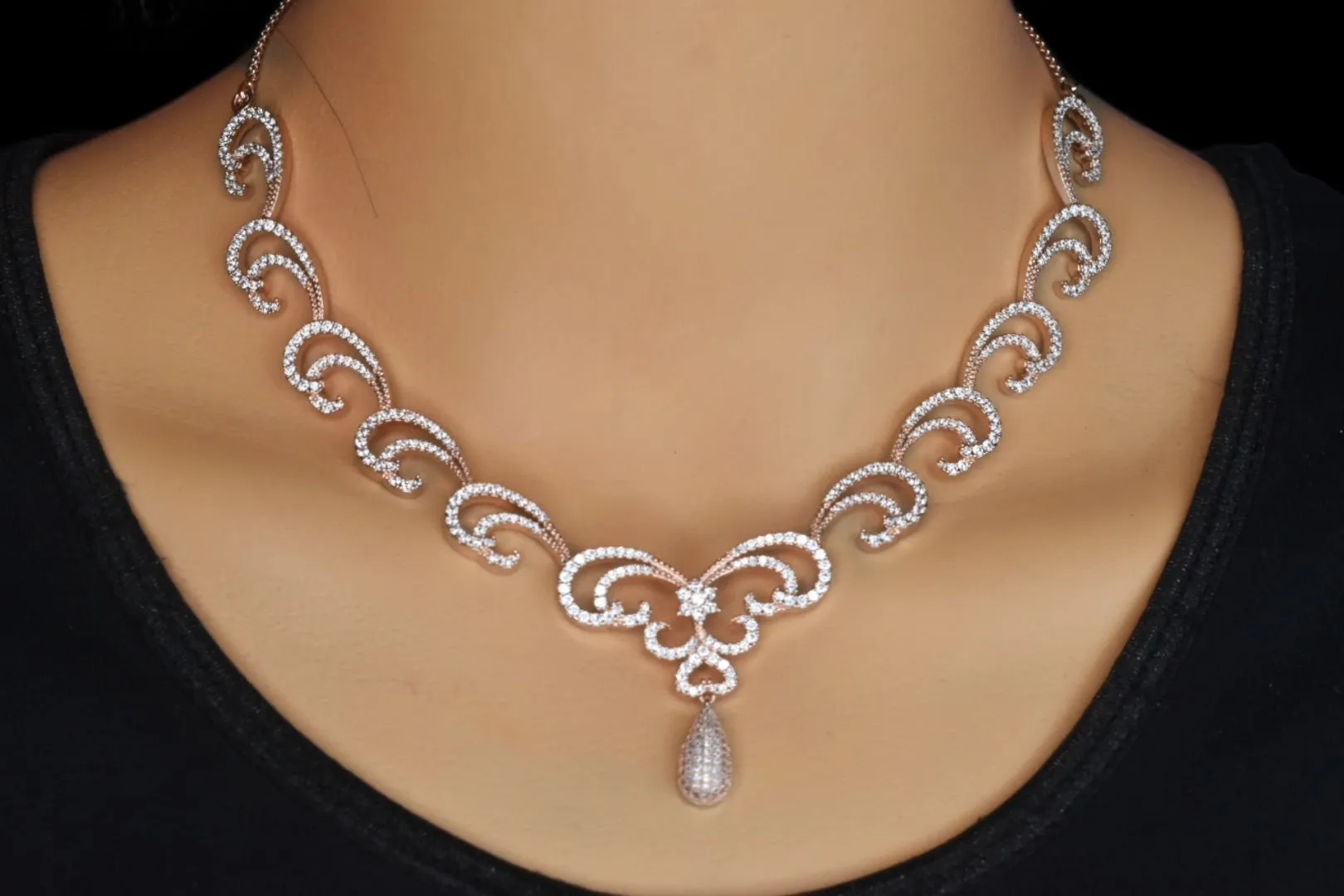 Floret American Diamonds Necklace set By Asp Fashion Jewellery