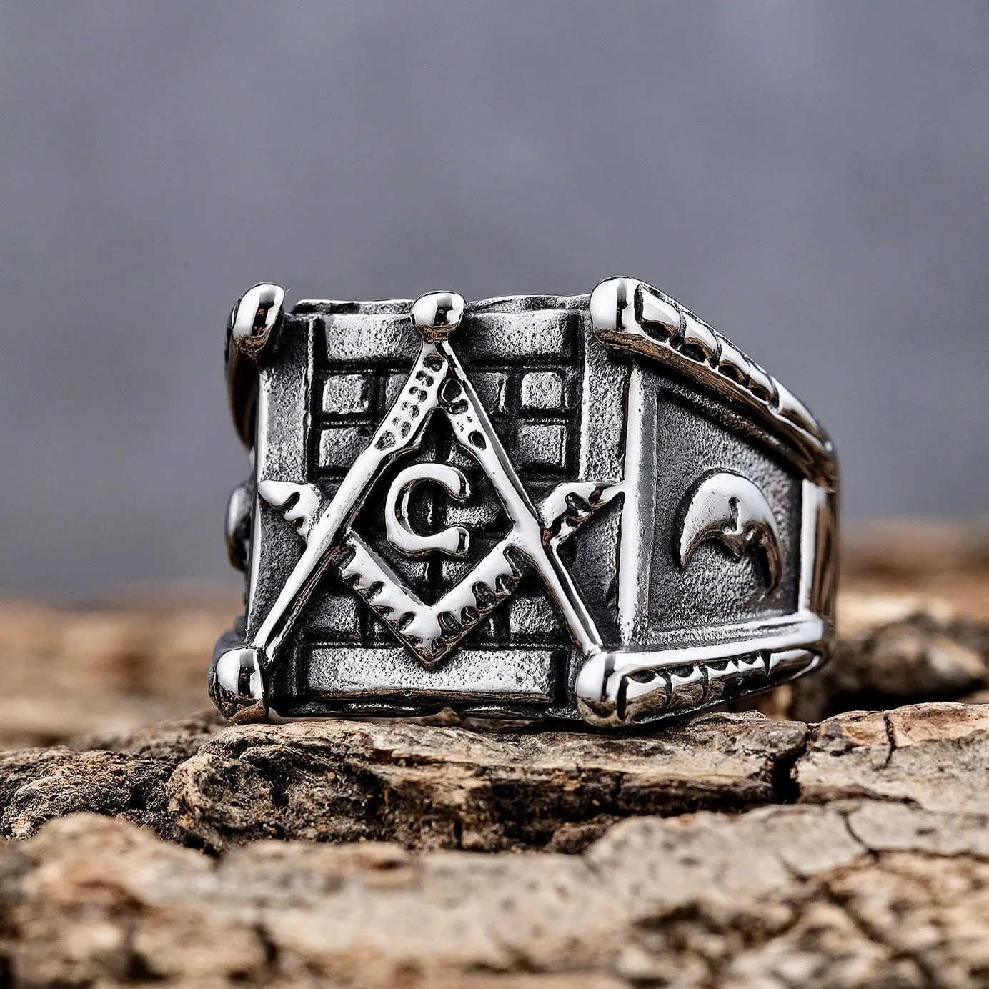 Free Mason Square Ring - R160