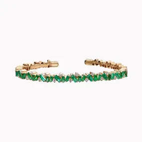 Frenzy Emerald & Diamond Bangle